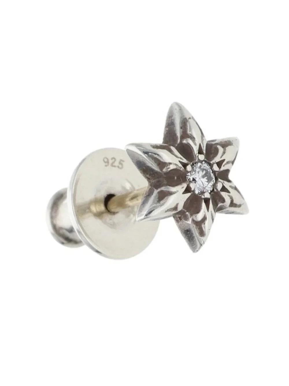 Chrome Hearts CO Star Dmnd Stud Silver Earrings